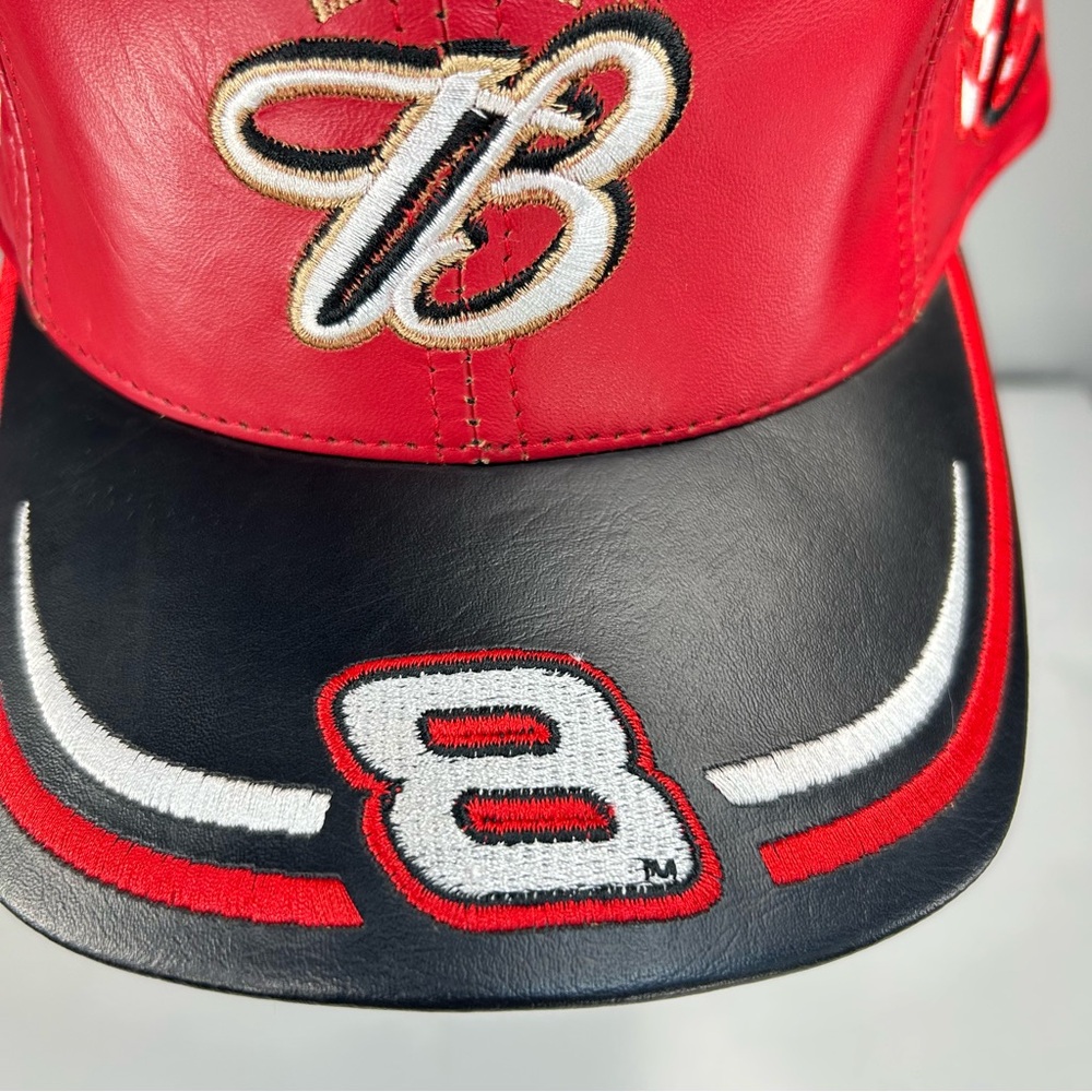 NWT Vtg Dale Earnhardt Jr Hat Leather Nascar 8 Chase Budweiser Logo Cap USA Made - Picture 7 of 16